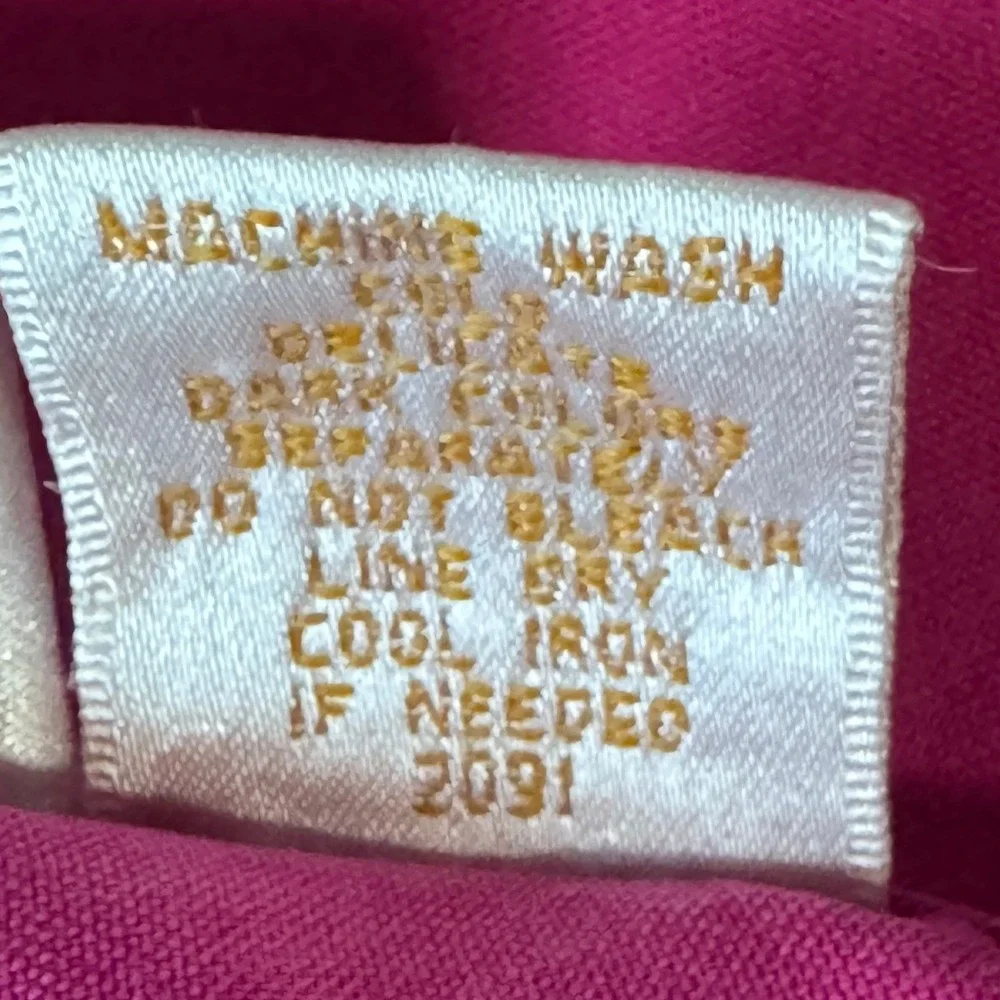 Victoria's Secret Vintage Gold Label Silk‎ Slip Dress Fuchsia Pink Tie Small